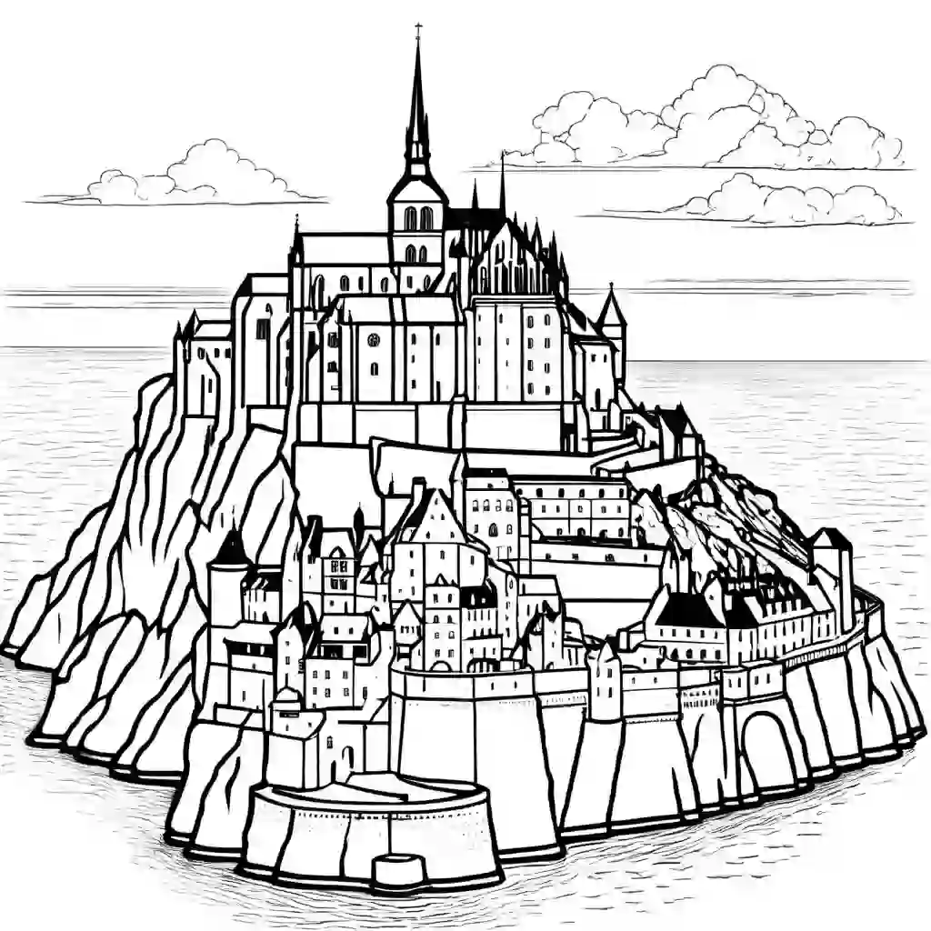 Mont Saint-Michel coloring pages